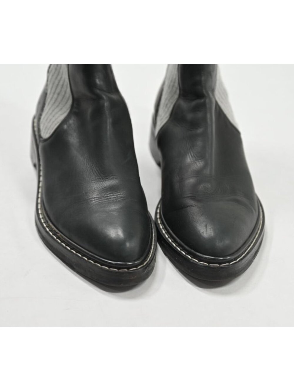 The Row Fara Pull On Chelsea Boots in Black Leather - Picture 12 of 13